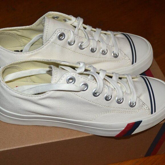 NEW in Box PRO-KEDS ROYAL LOW CANVAS SKATEBOARD CASUAL SNEAKERS WHITE Men's 7 - Picture 1 of 8